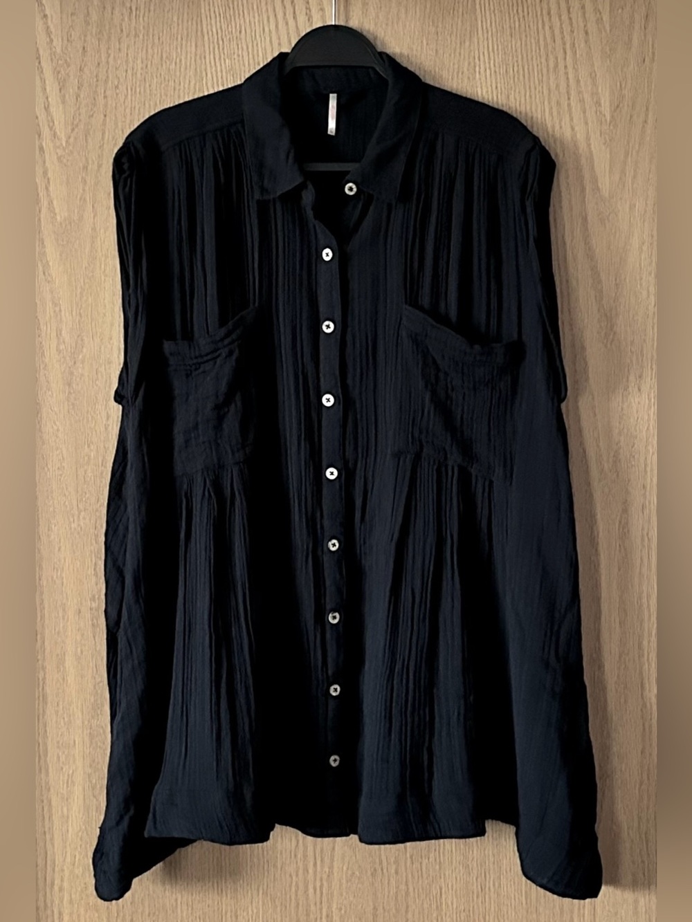 Free People free-est Not So Basic Shirtdress Tunic Style 67760801 Black size XS - Picture 5 of 9